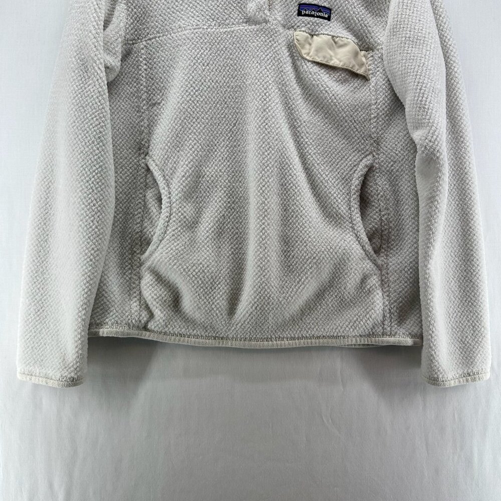 Patagonia Jacket Womens M Fuzzy Fleece  Re Tool Snap-T Polartec Pullover White - Picture 4 of 11